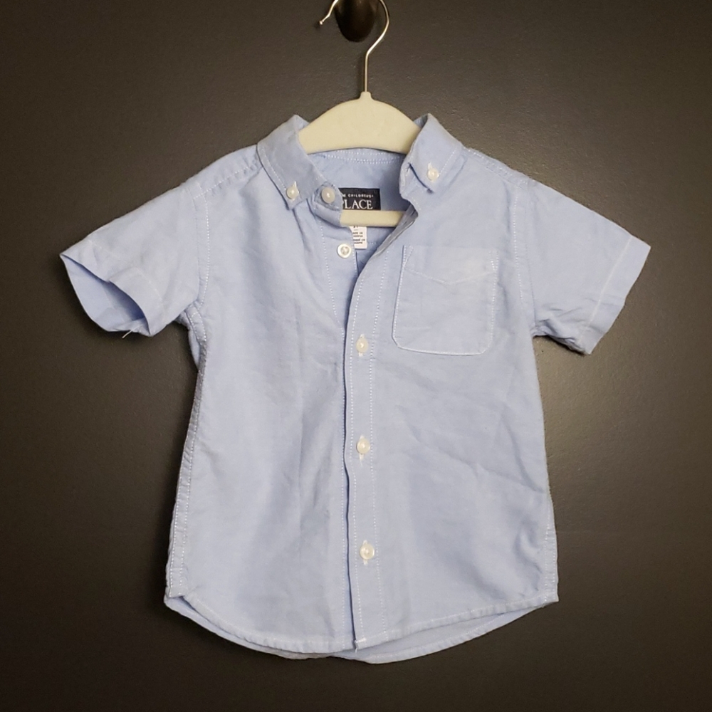 Blue Short Sleeve Button Up Shirt